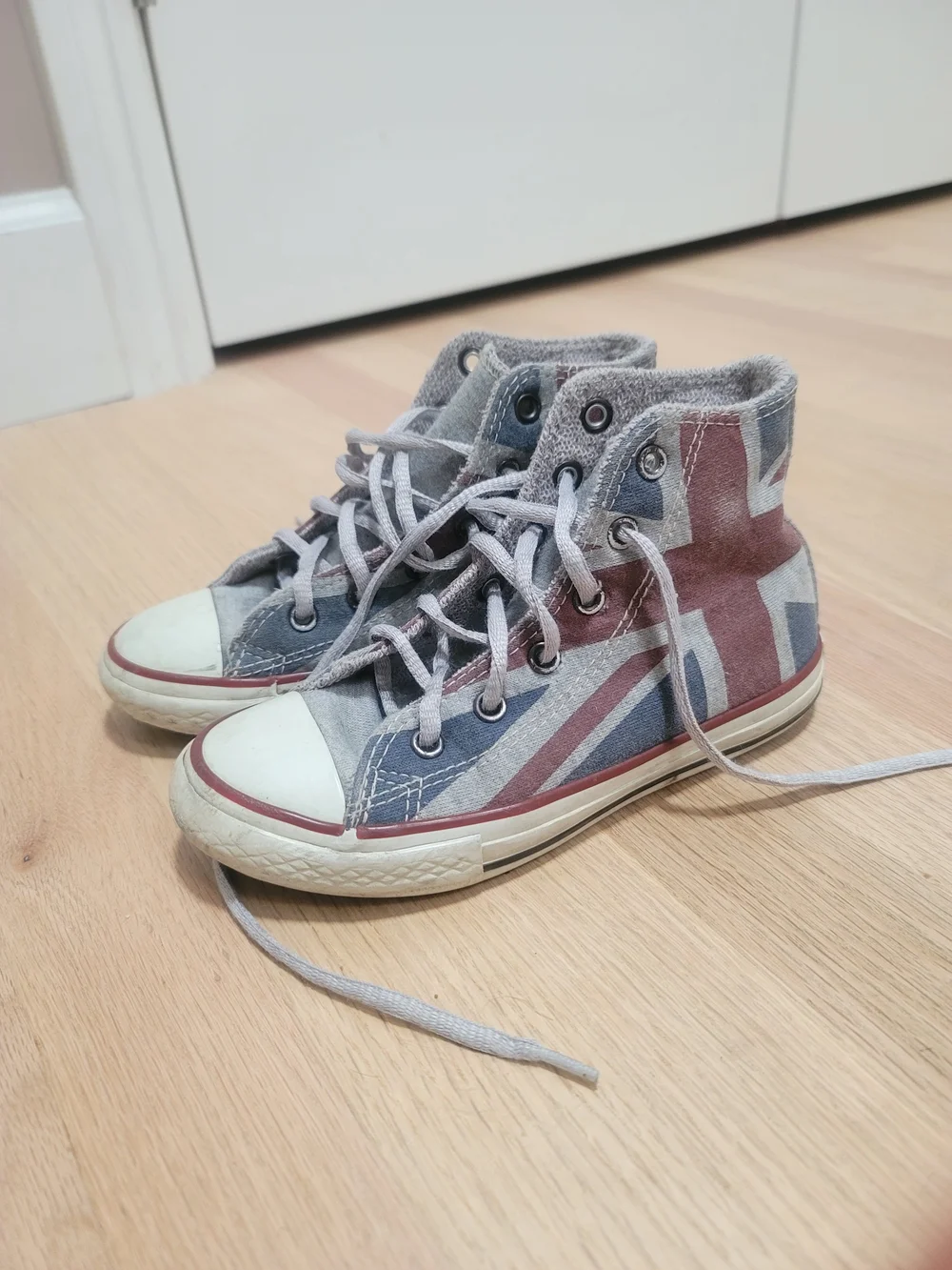 Converse Kids High Top Sneakers Union Jack Red Blue Gray